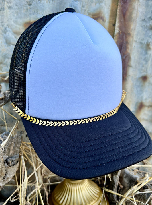Single Strand Gold Leaf Hat Chain