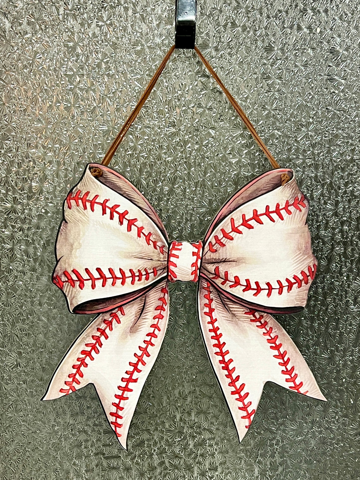 Baseball Bow Doorhanger