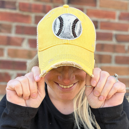 Baseball Kiwi Distressed Baseball Cap