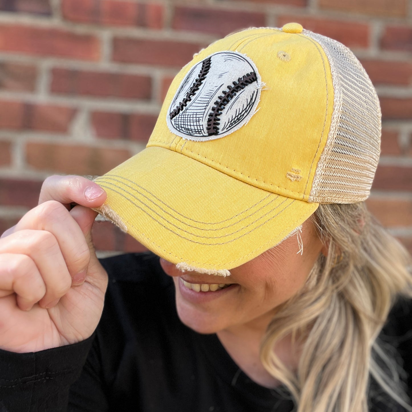Baseball Kiwi Distressed Baseball Cap