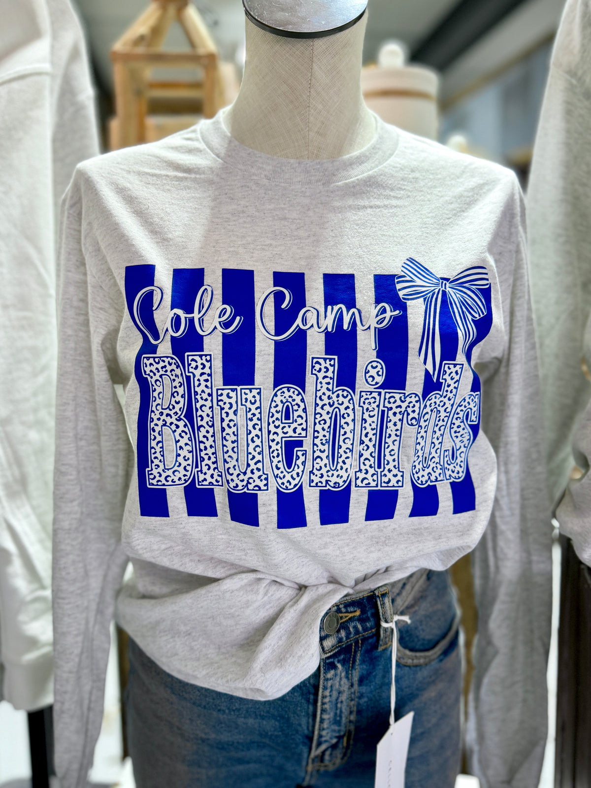 Cole Camp Bluebirds Bow Long Sleeve Shirt
