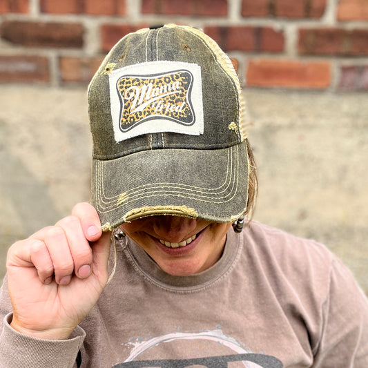 Mama Tried black Vintage Washed Distressed Baseball Cap