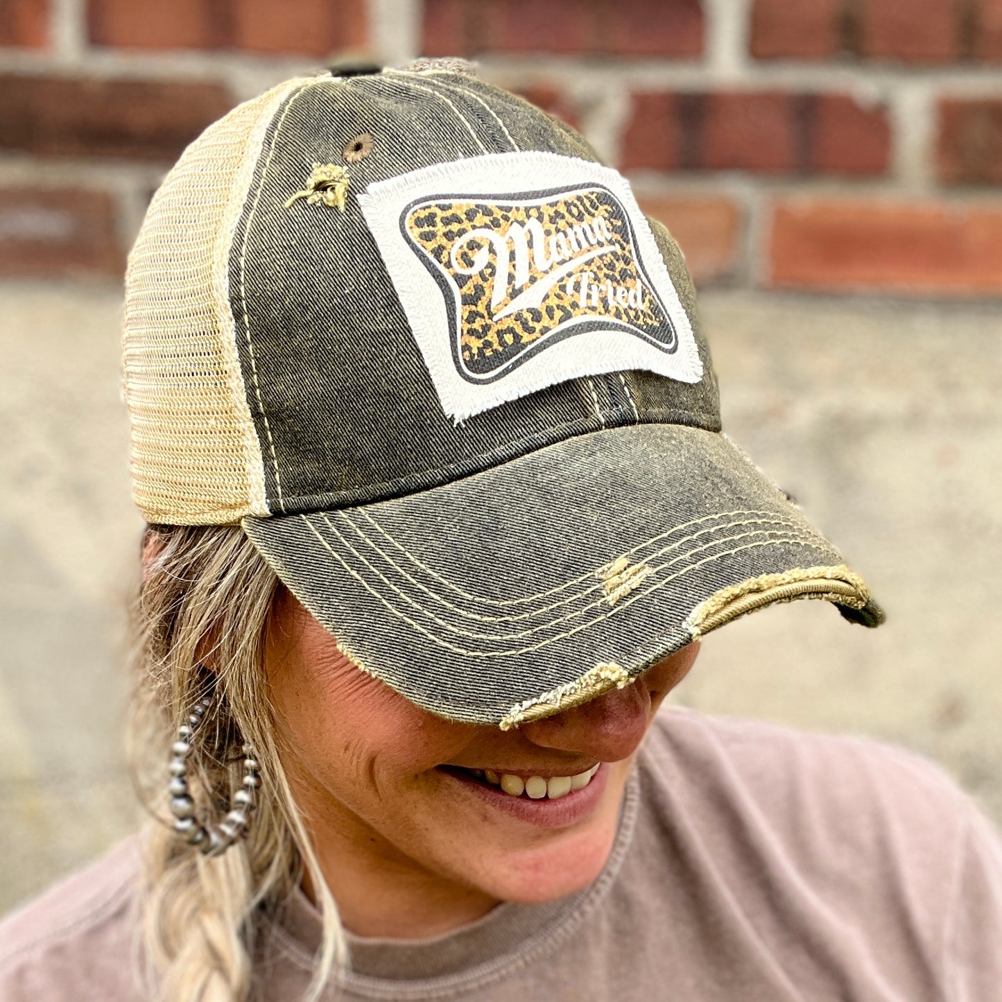 Mama Tried black Vintage Washed Distressed Baseball Cap