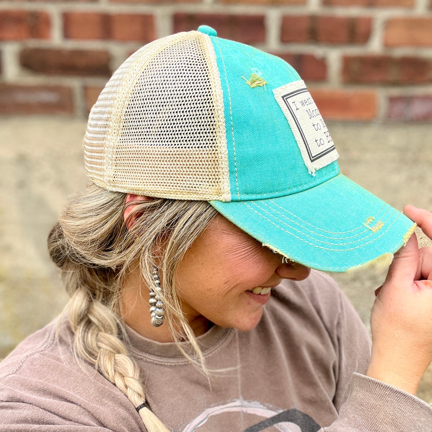 Went From Mom Azul Vintage Washed Distressed Baseball Cap