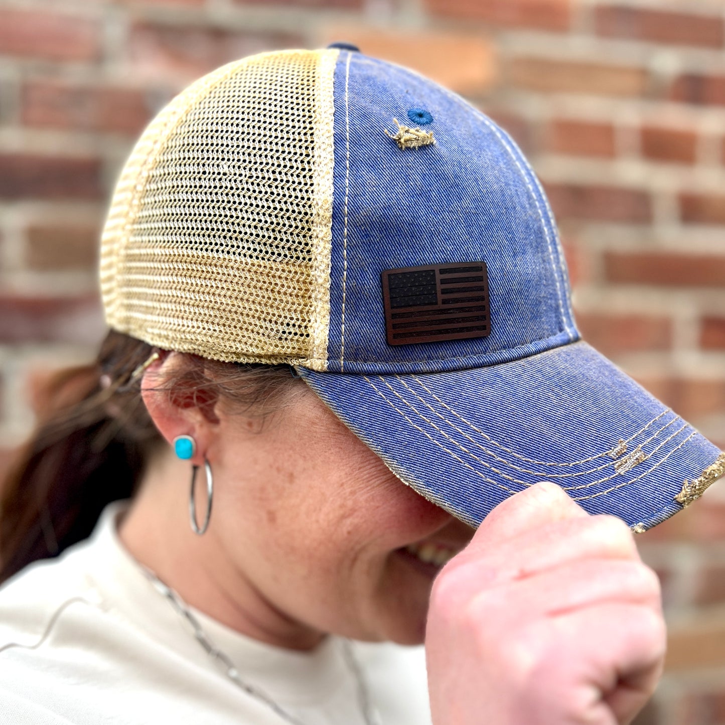 Mini Flag Vintage Washed Distressed Baseball Cap