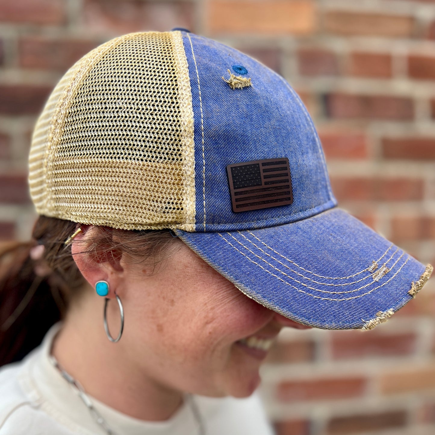 Mini Flag Vintage Washed Distressed Baseball Cap