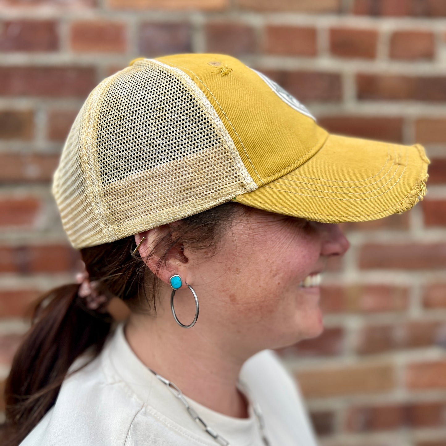 Planting Seeds is Believing in Tomorrow Mustard Distressed Baseball Cap