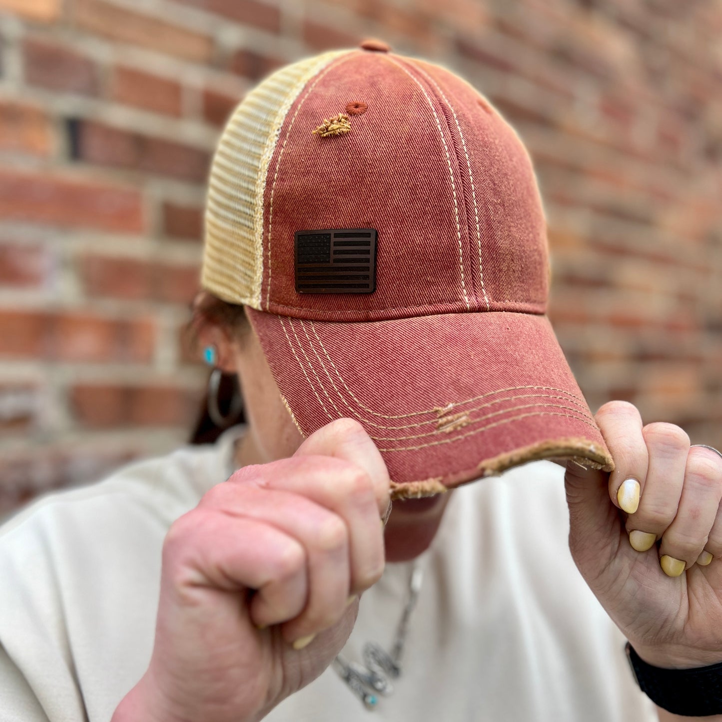 Mini Flag Vintage Washed Distressed Baseball Cap