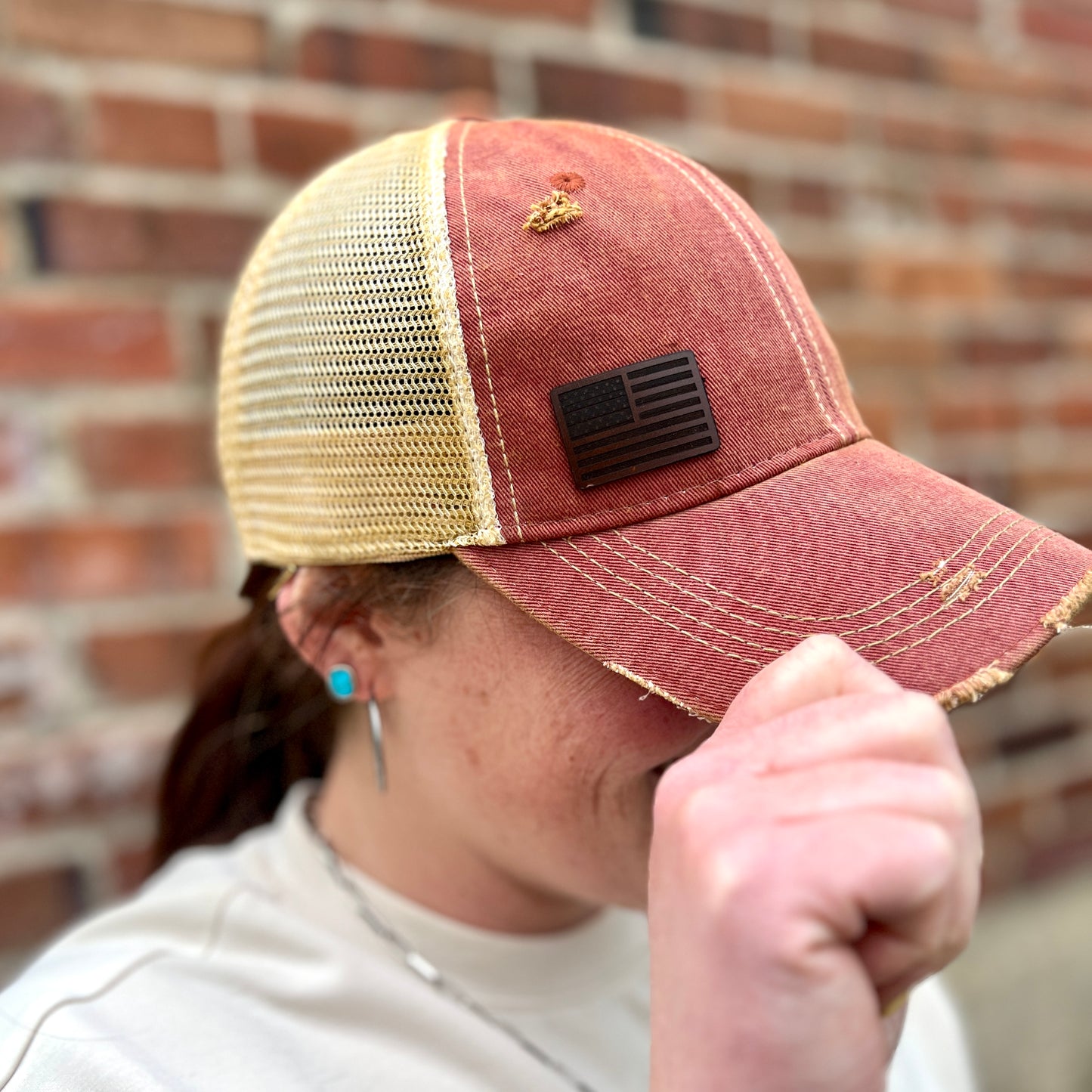Mini Flag Vintage Washed Distressed Baseball Cap