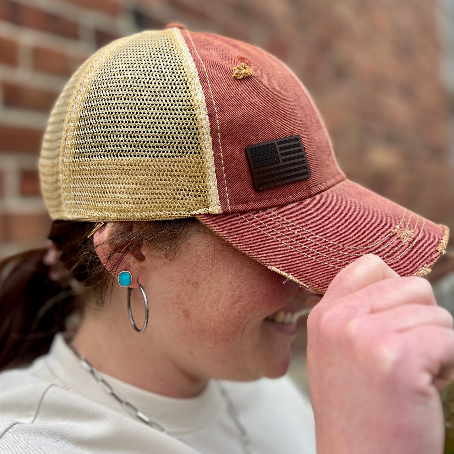 Mini Flag Vintage Washed Distressed Baseball Cap