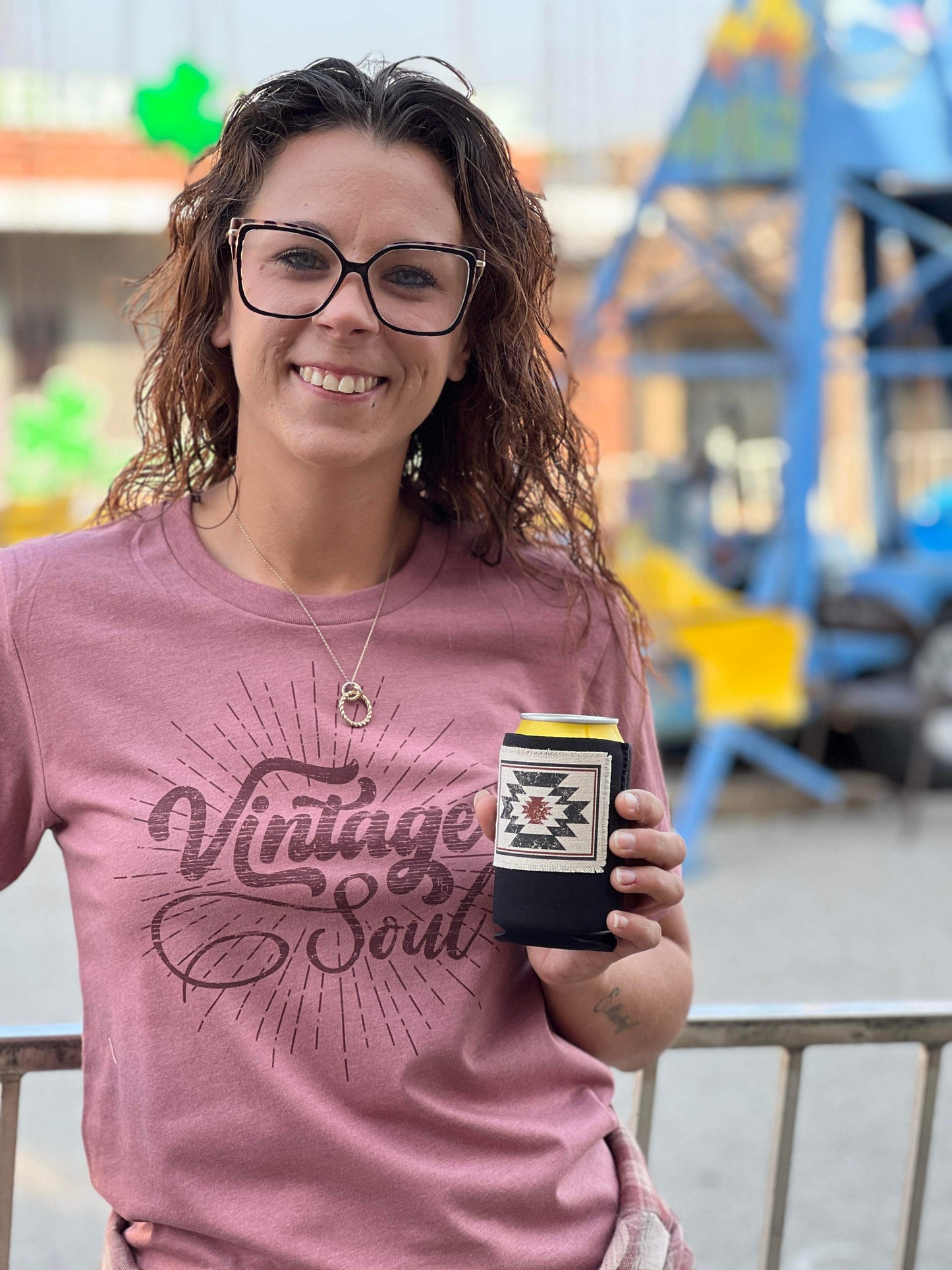 Aztec Black Regular Can Coozie