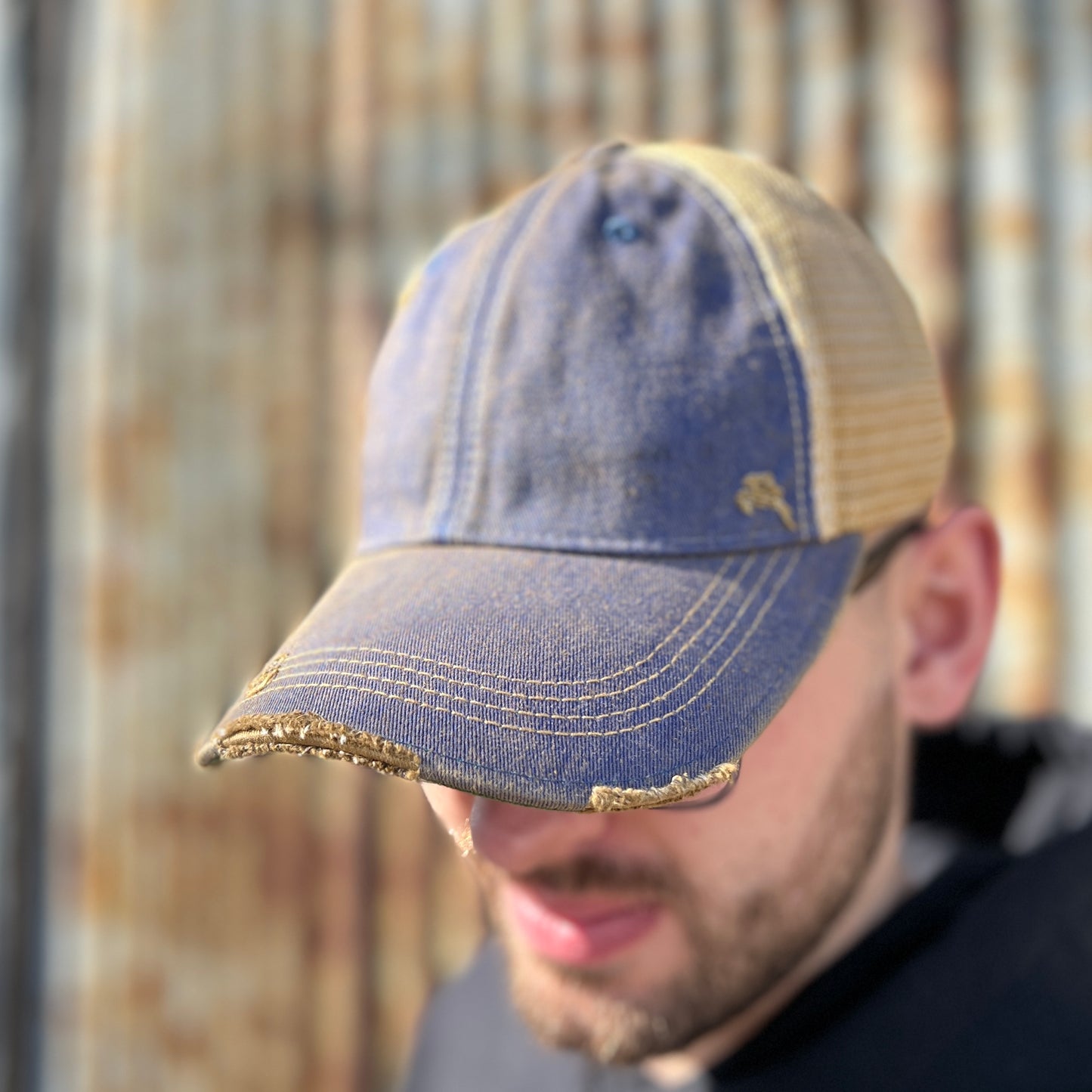 Vintage Washed Royal Distressed Baseball Cap