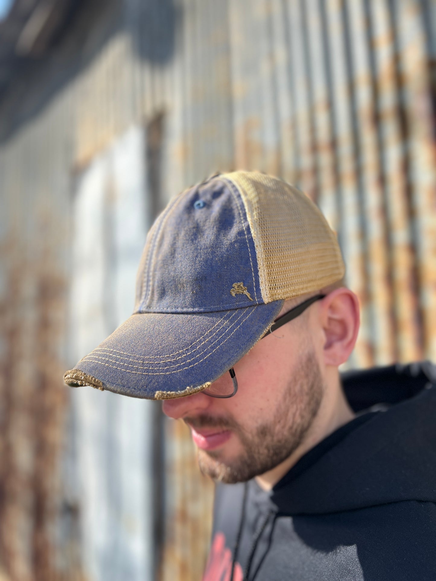 Vintage Washed Royal Distressed Baseball Cap