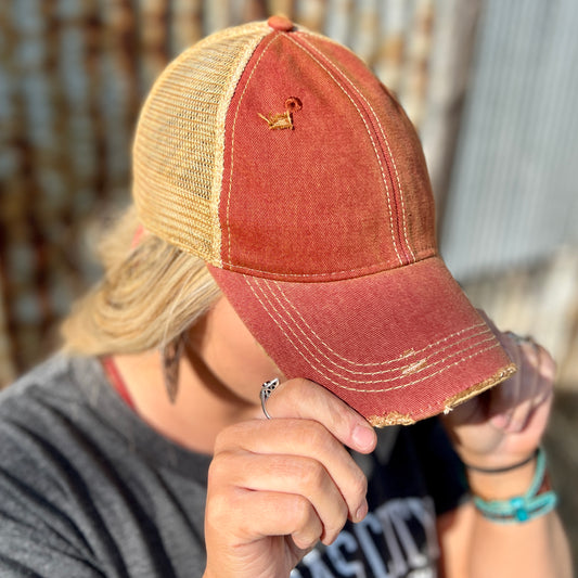 Vintage Washed Brick Distressed Baseball Cap