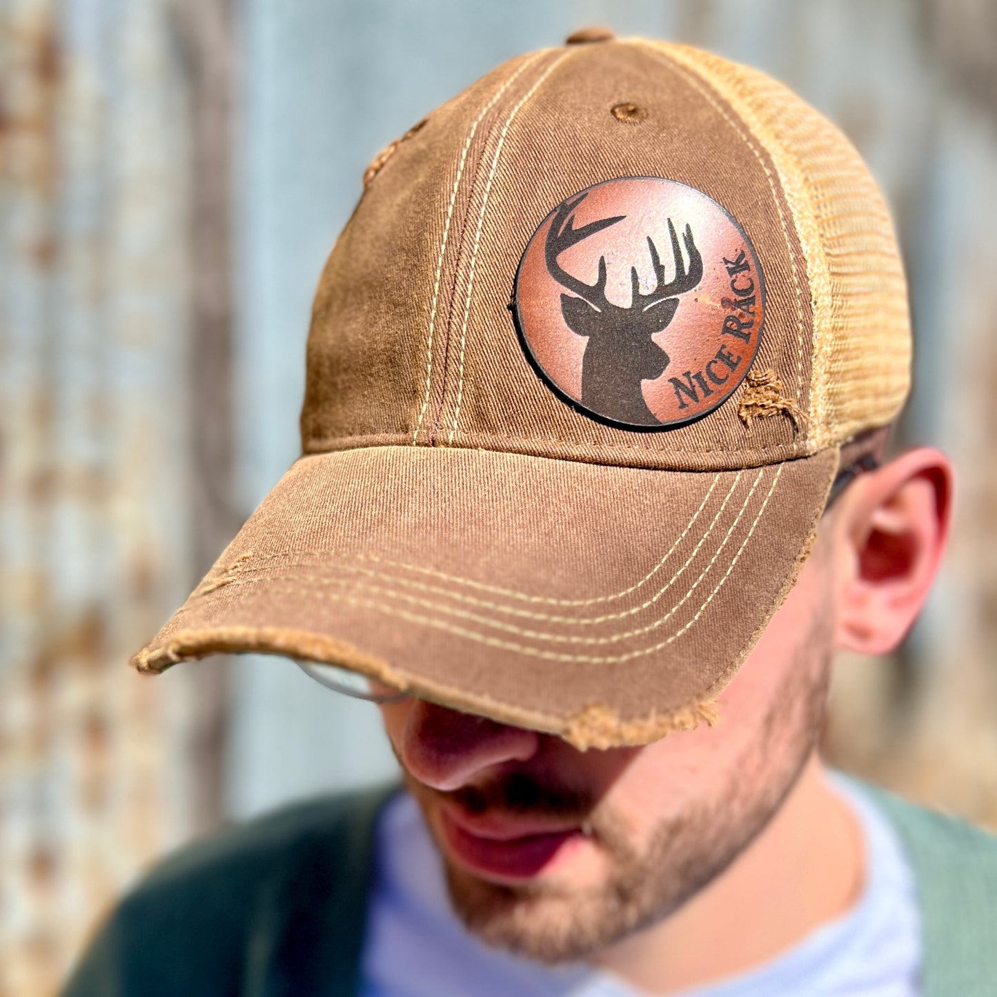 Vintage Washed Brown Nice Rack Baseball Cap