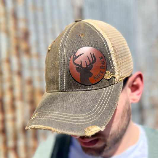 Vintage Washed Black Nice Rack Baseball Cap