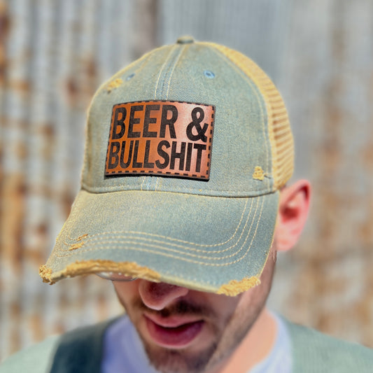 Denim Vintage Washed Beer & Bullshit Baseball Cap