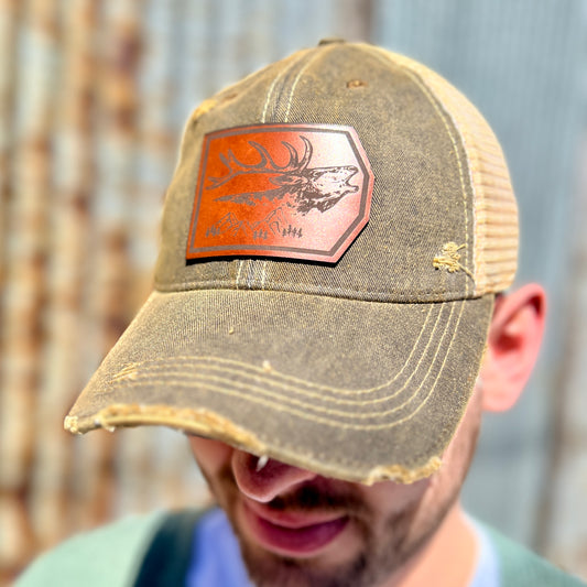 Vintage Washed Black Elk Baseball Cap