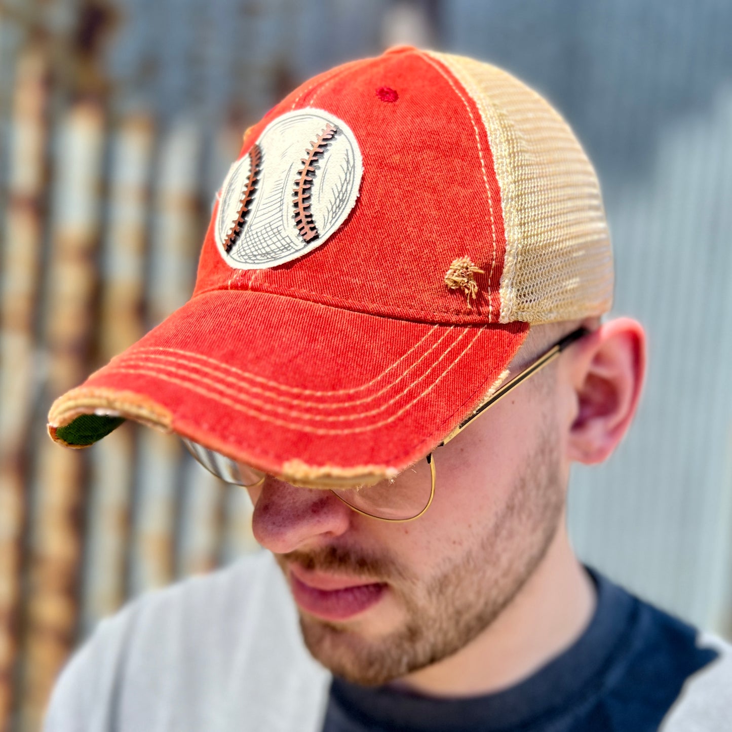 Lets Play Ball Vintage Washed Baseball Cap