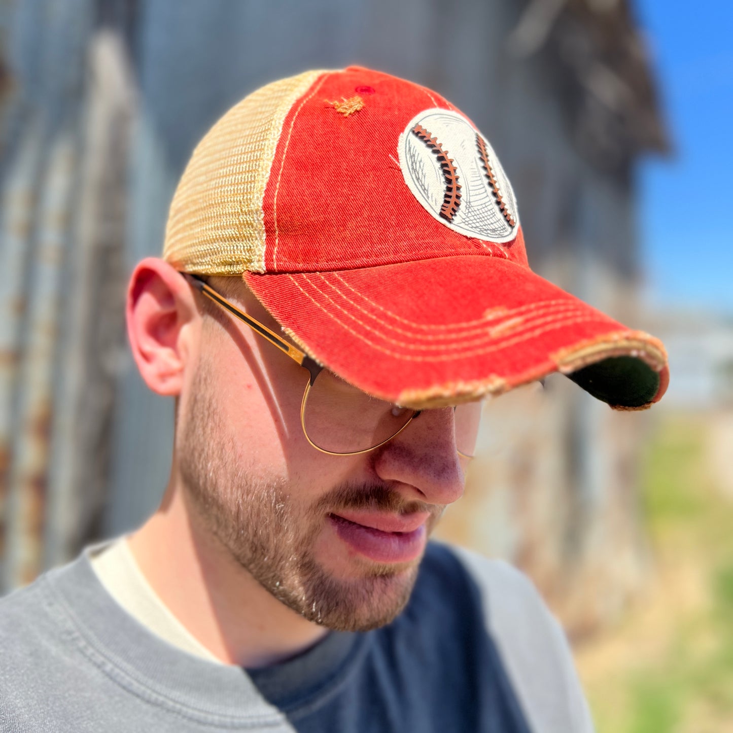 Lets Play Ball Vintage Washed Baseball Cap