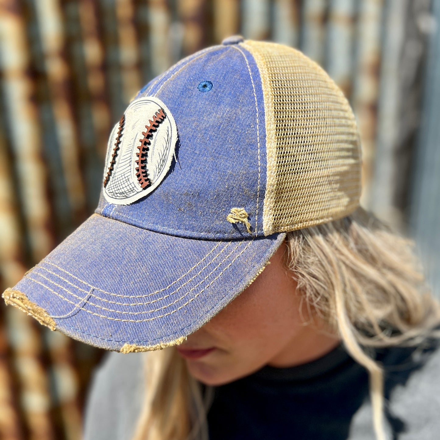 Lets Play Ball Vintage Washed Baseball Cap