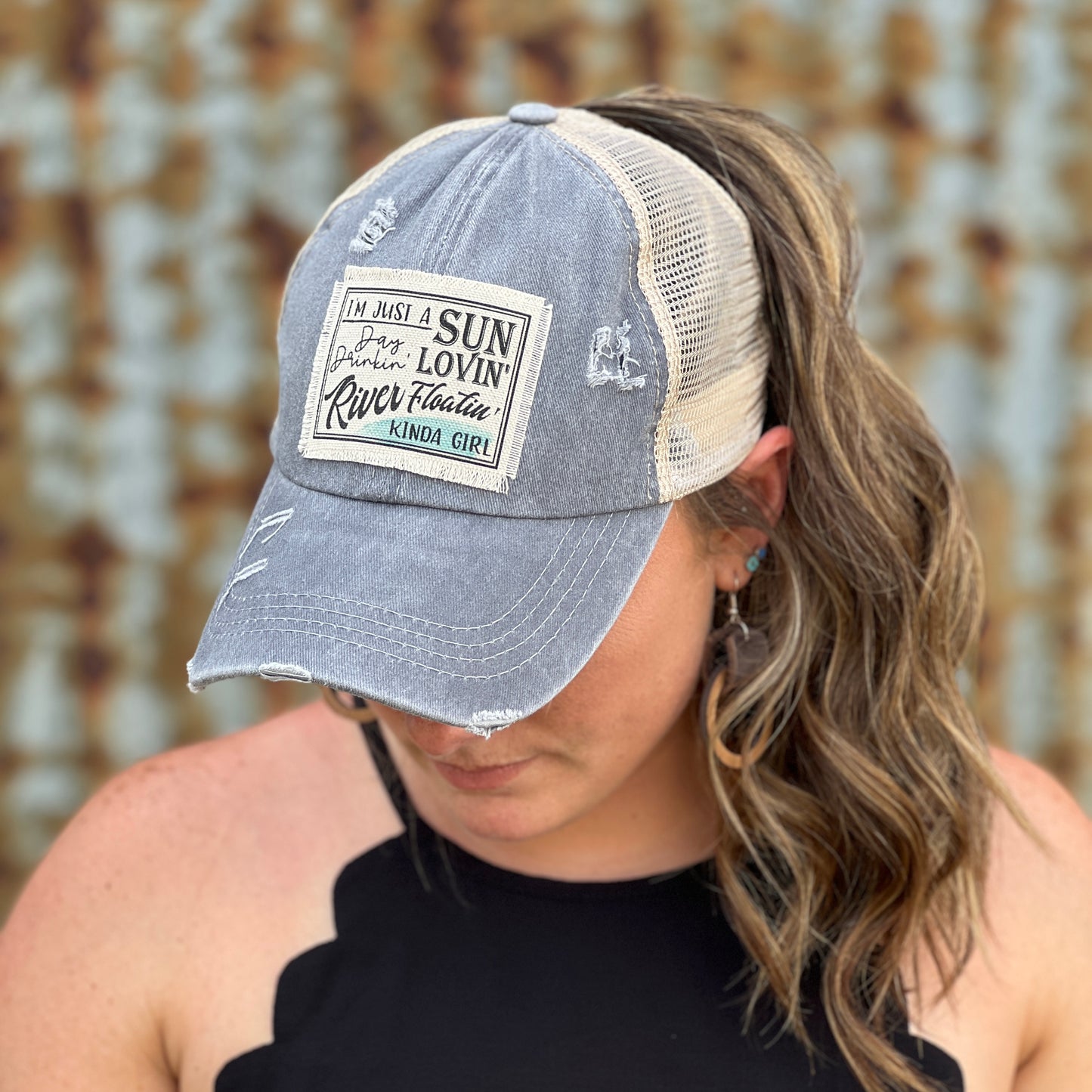 Im just a Sun Lovin, Day Drinkin, River Floatin Kinda Girl Grey Baseball Cap