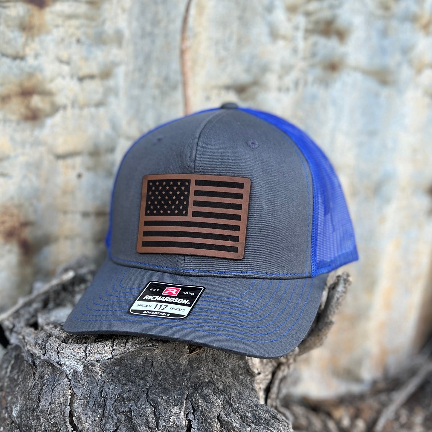American Flag Charcoal Grey/ Royal Blue Richardson 112