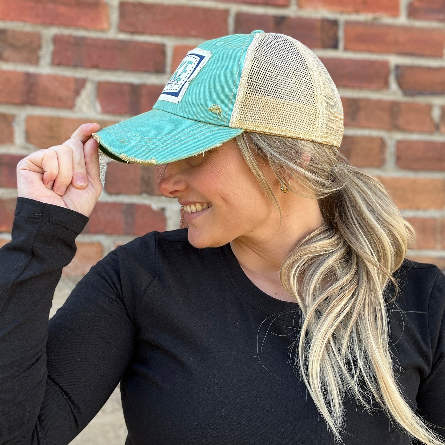 Lake Mode Azul Vintage Washed Distressed Baseball Cap