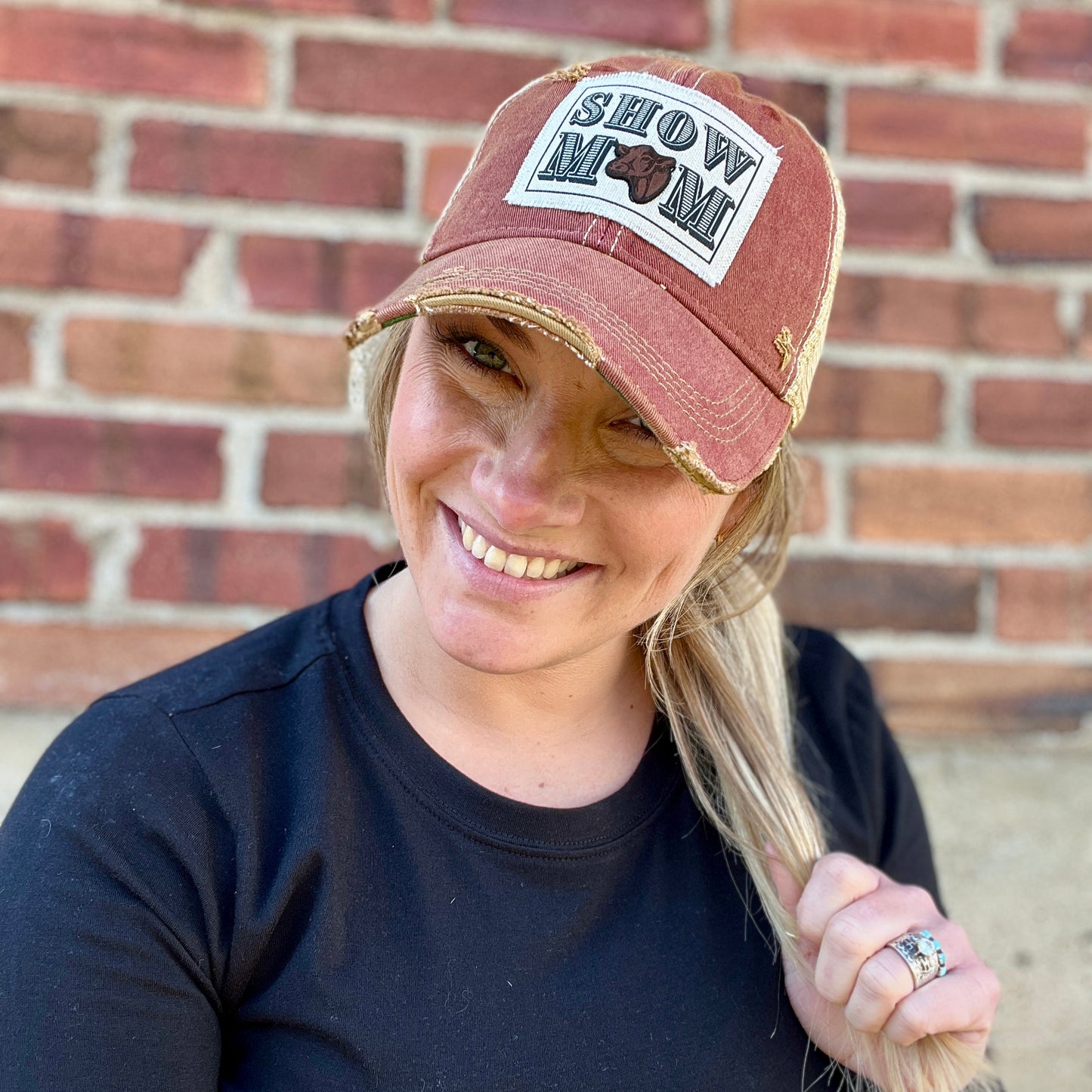 Show Mom Brick Vintage Washed Distressed Baseball Cap