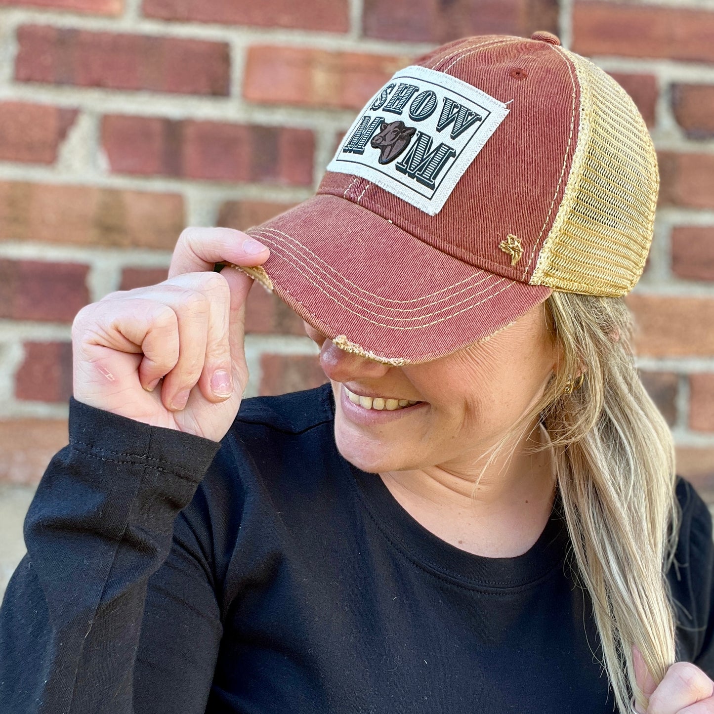 Show Mom Brick Vintage Washed Distressed Baseball Cap