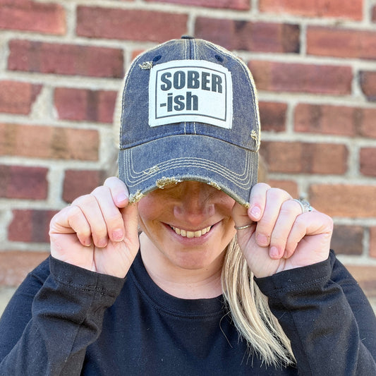 Soberish Navy Vintage Washed Distressed Baseball Cap