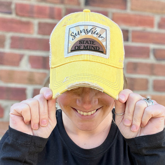 Sunshine State of Mind Kiwi Distressed Baseball Cap