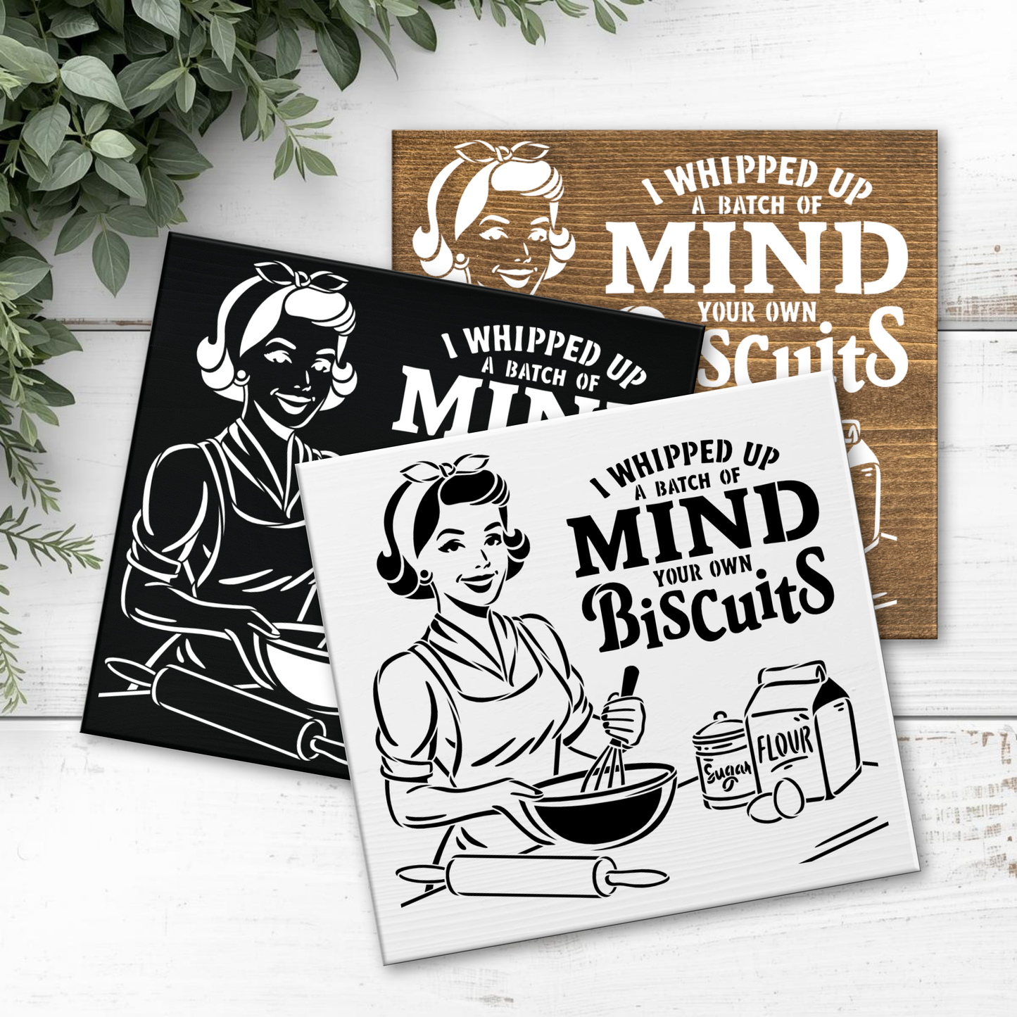 12x12 Vintage Mom Whipped Up A Batch Sign