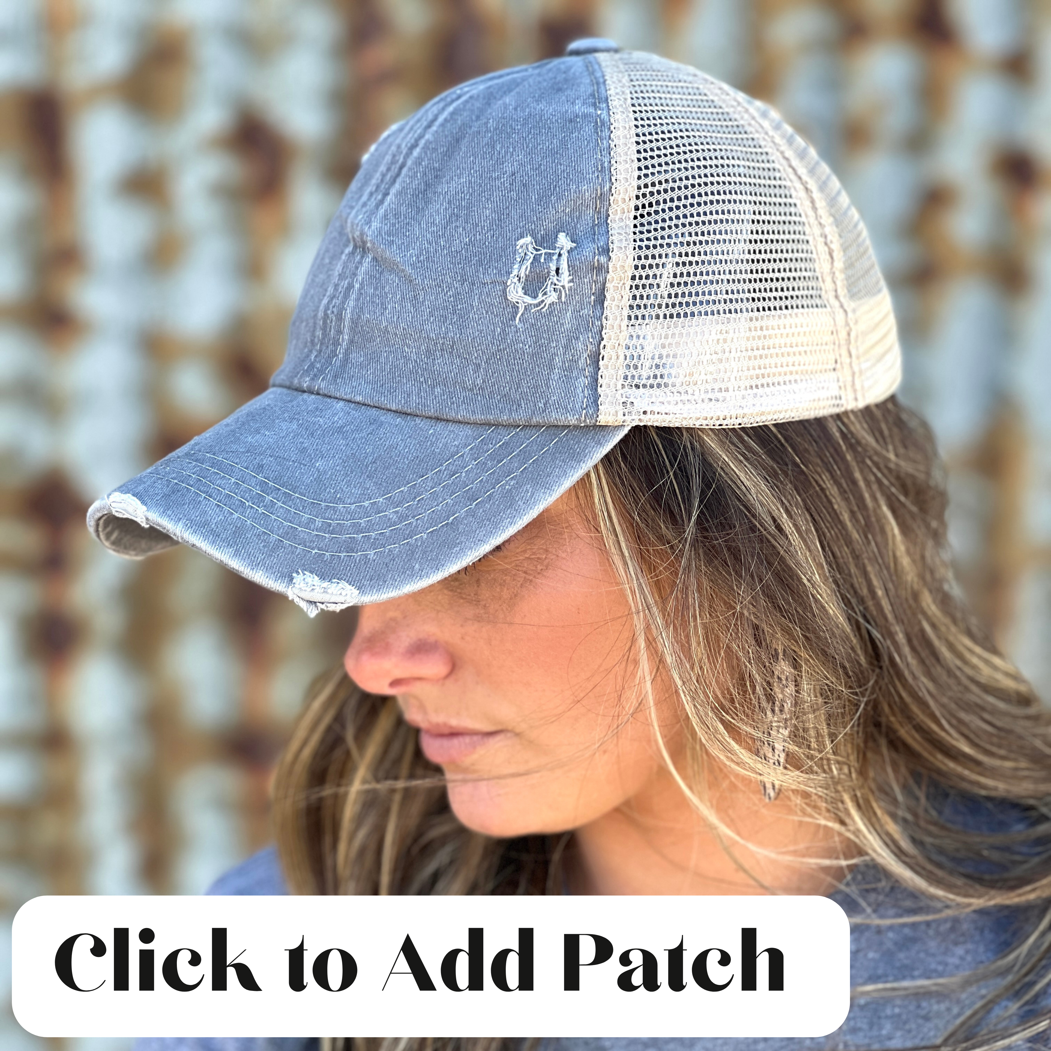 Grey online distressed hat