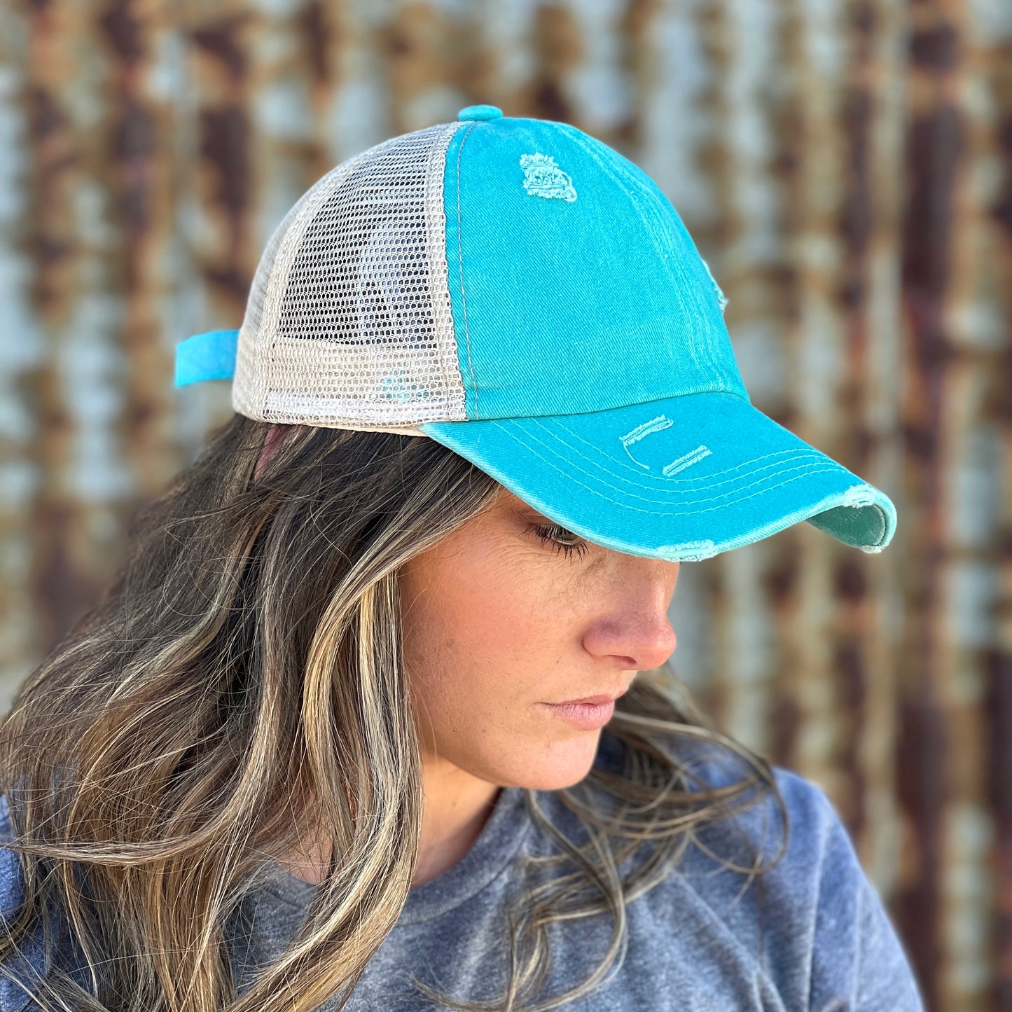 Warning The Girls are Drinking Again Teal Baseball Cap
