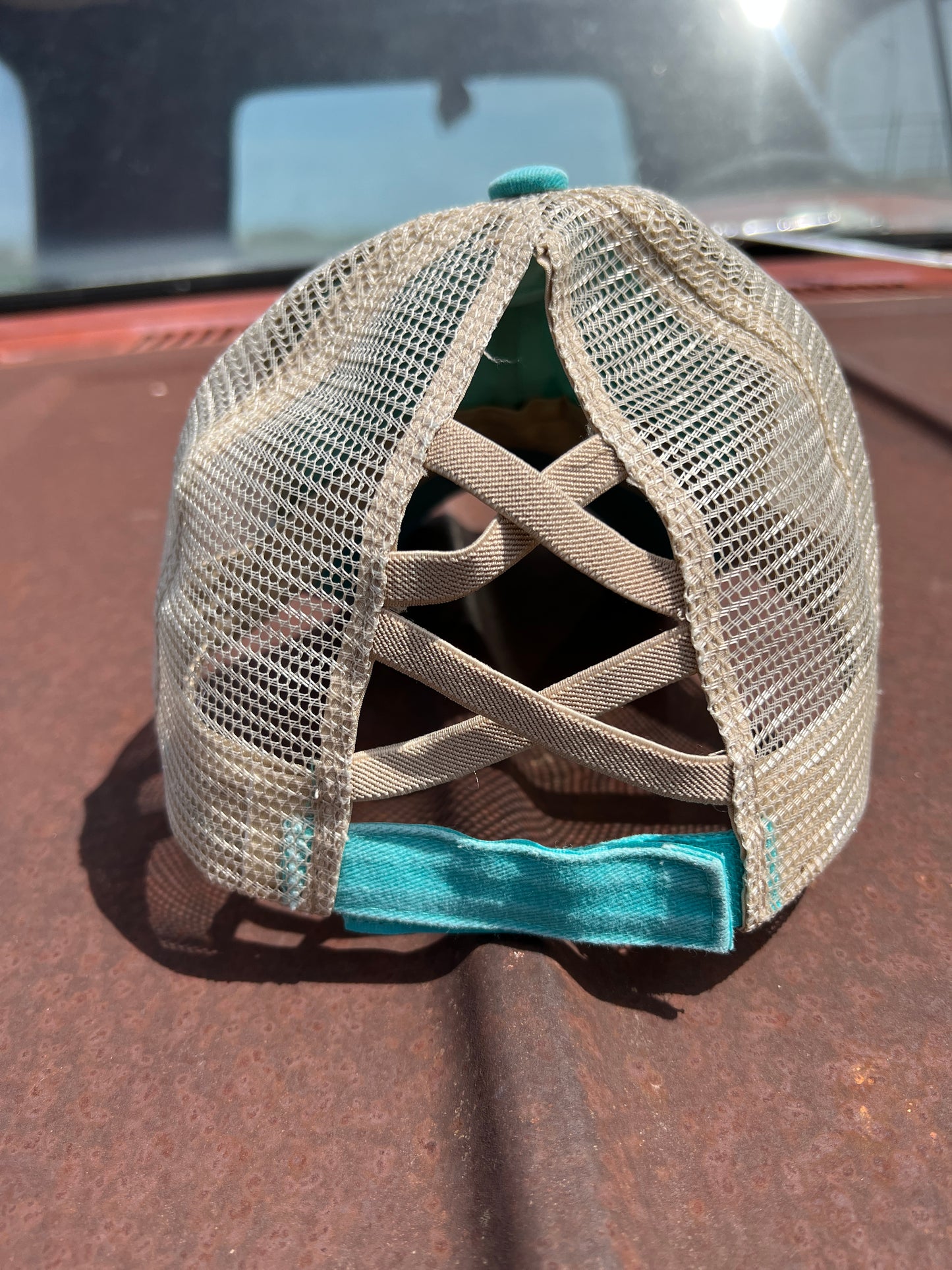 Teal Distressed Cap