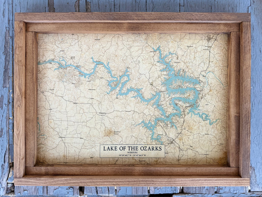 Lake of the Ozarks Canvas Custom Wood Framed Sign