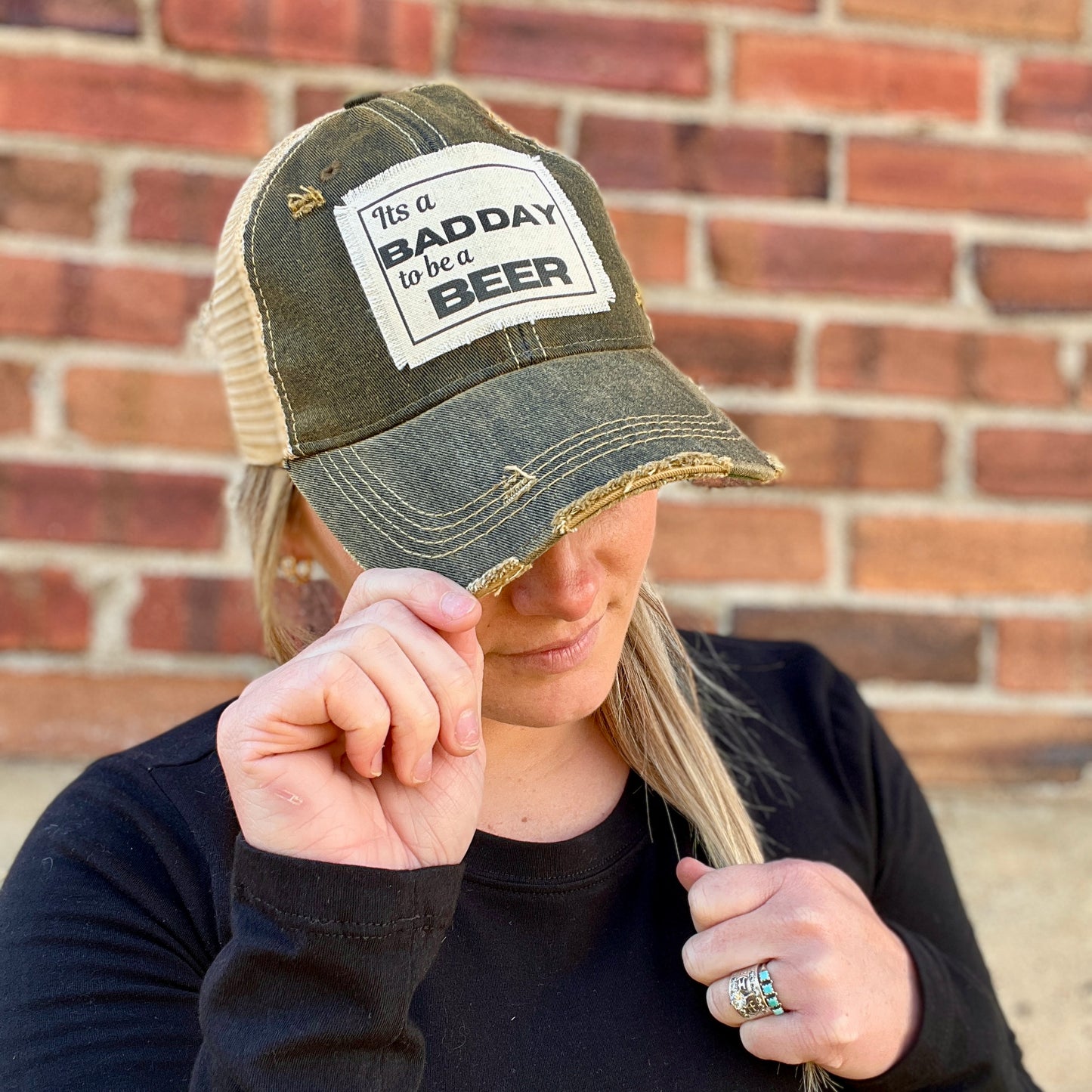 Its a Bad Day to be a Beer Vintage Washed Distressed Baseball Cap