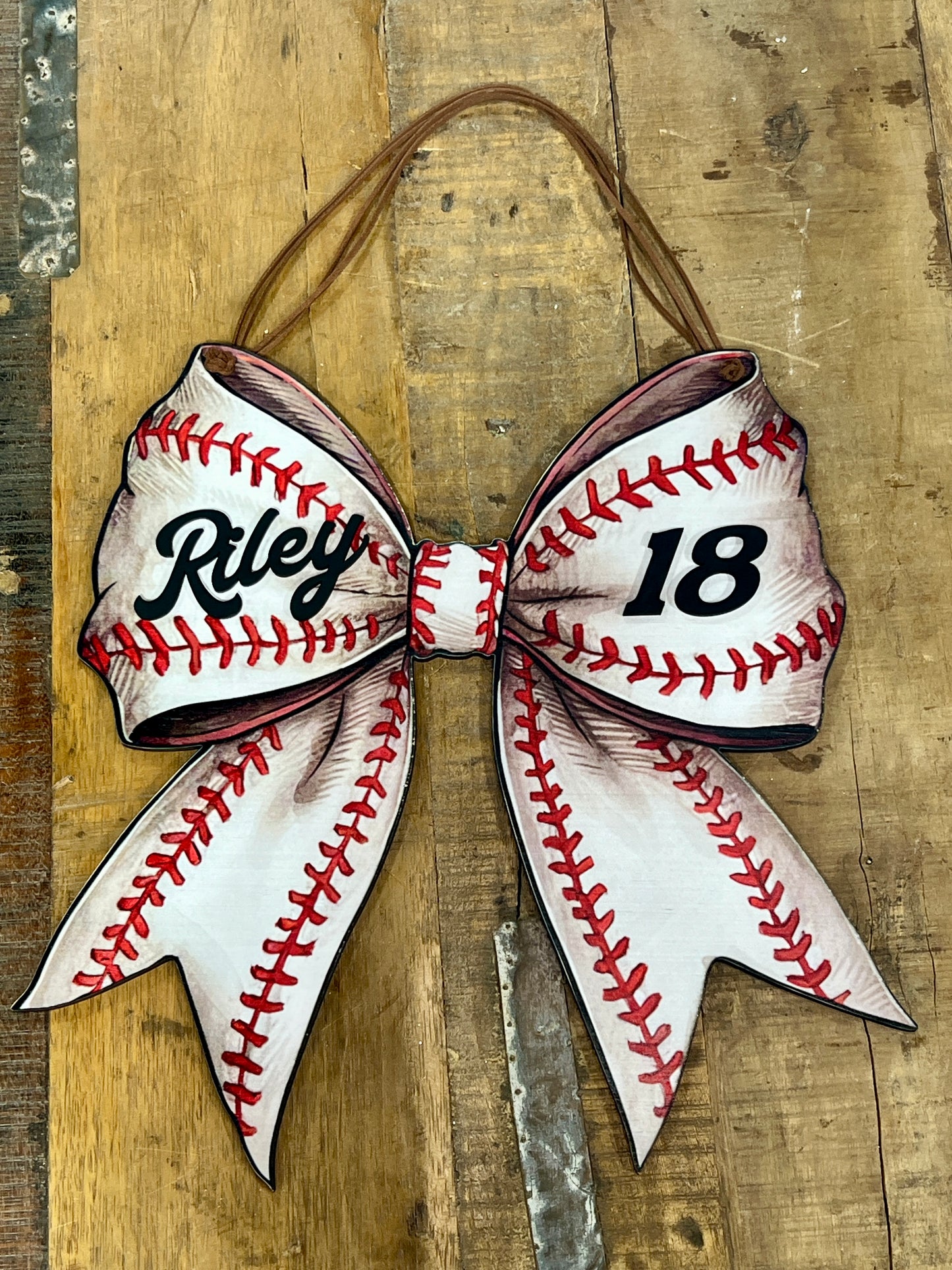 Baseball Bow Doorhanger