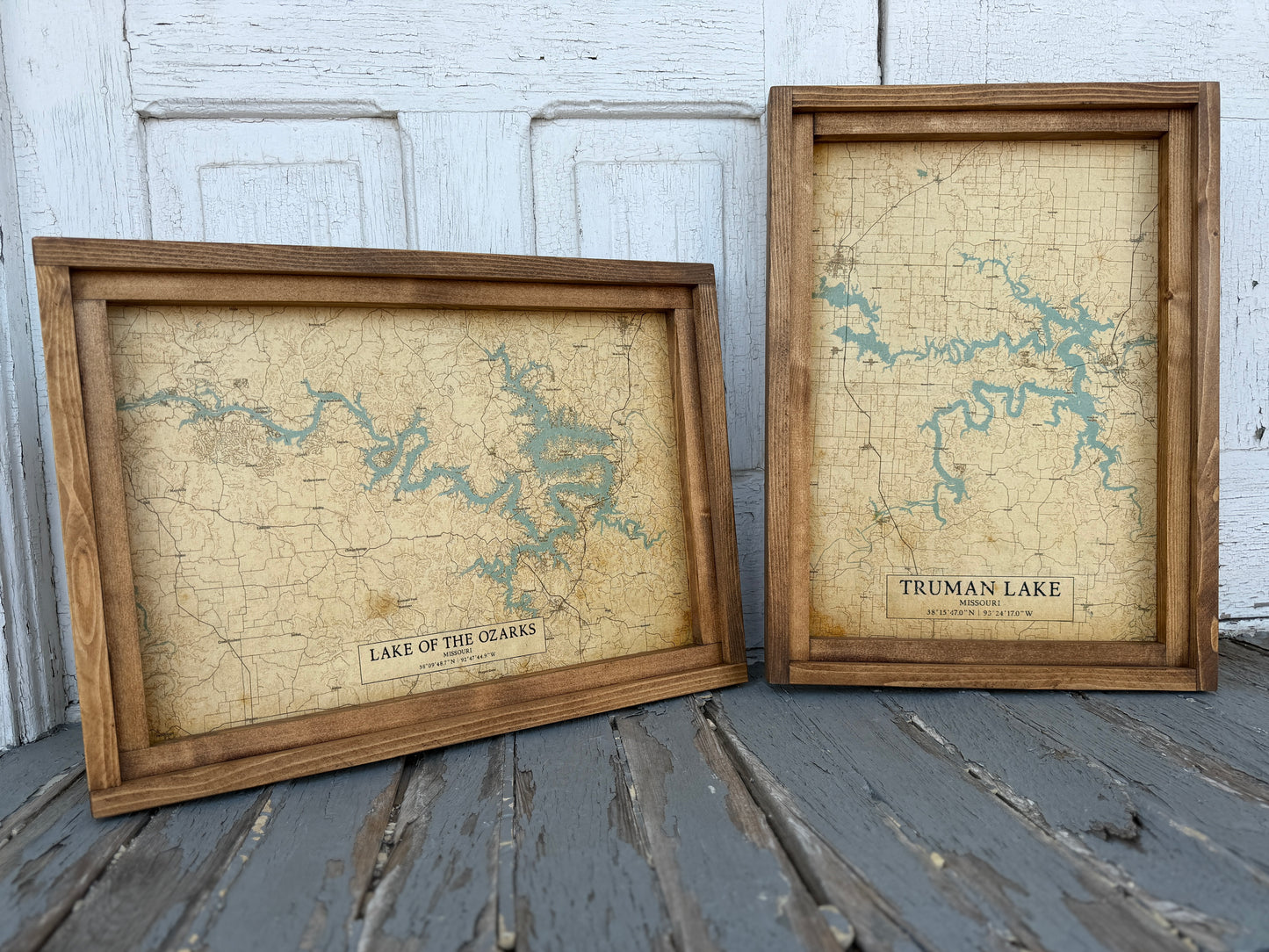 Truman Lake Canvas Custom Framed Wood Sign