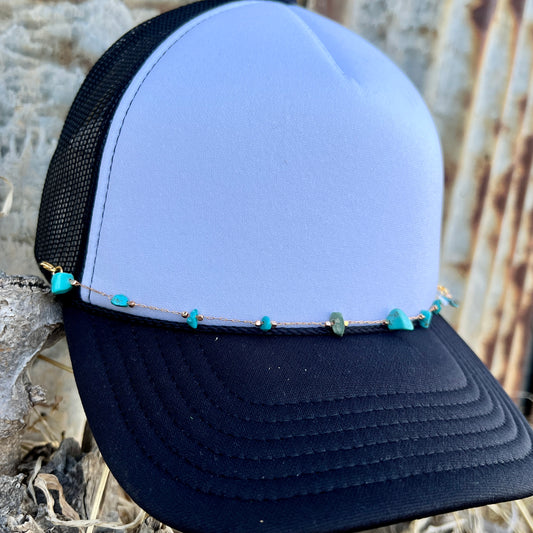 Single Strand Turquoise Rock Hat Chain
