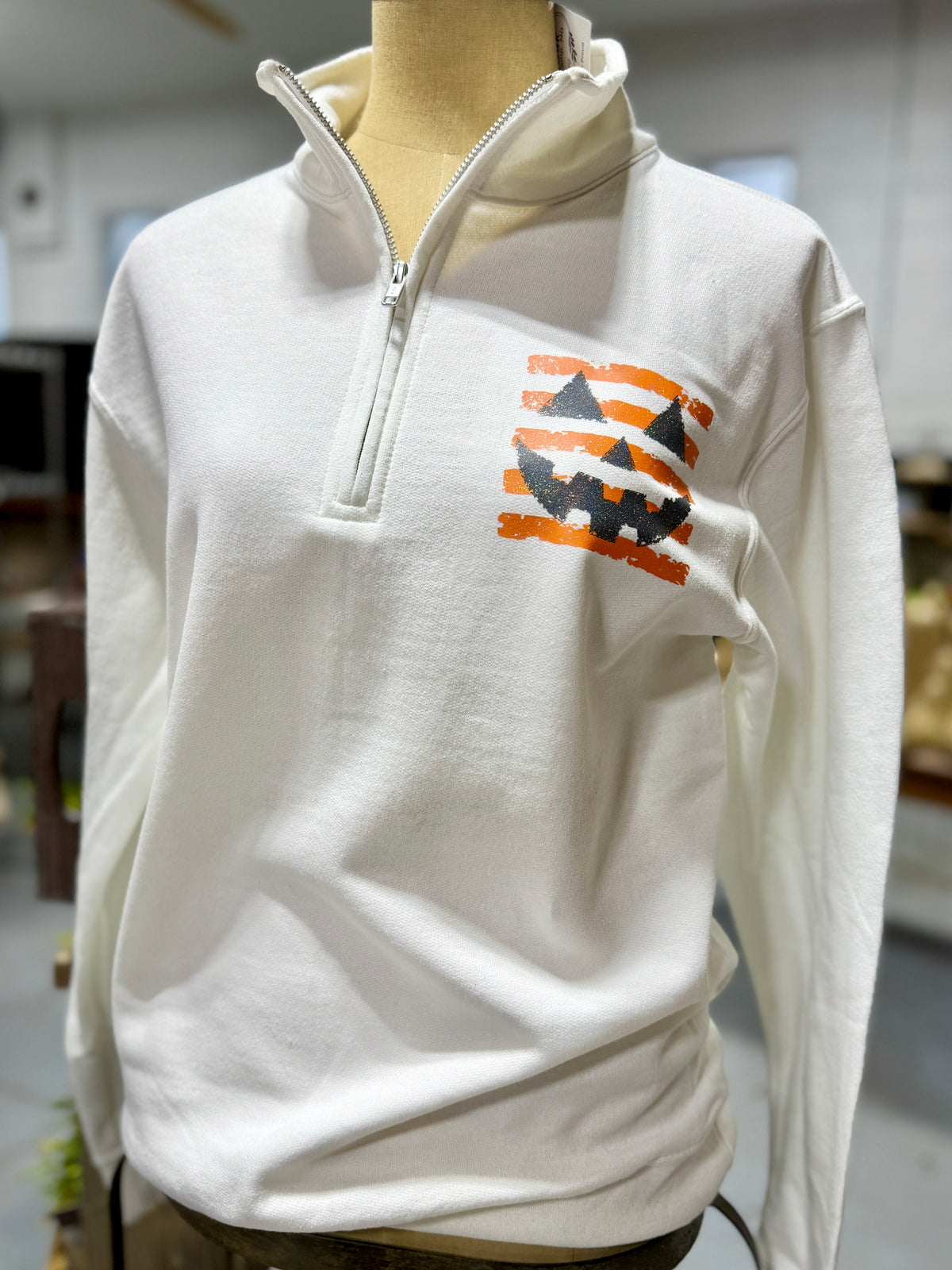 Jack O Lantern Quarter Zip Sweater