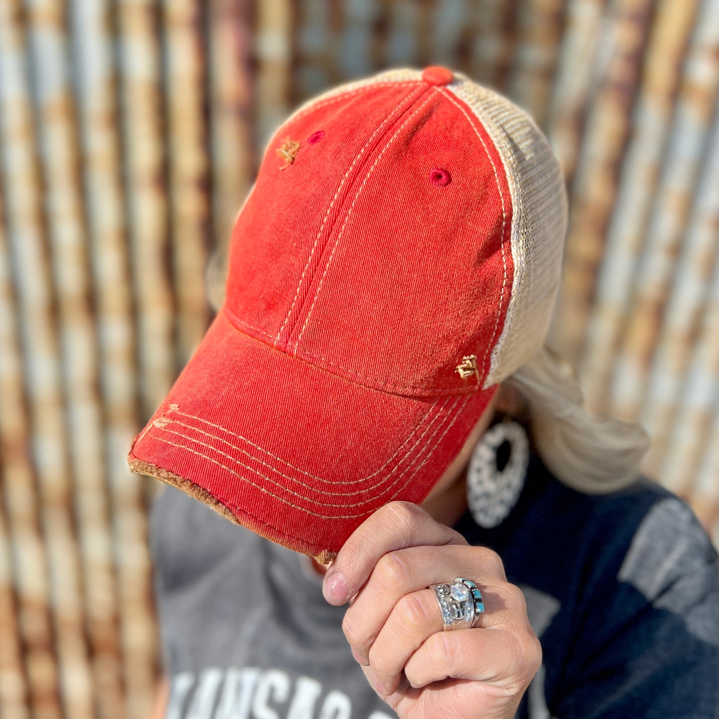 Vintage Washed Cardinal Distressed Baseball Cap