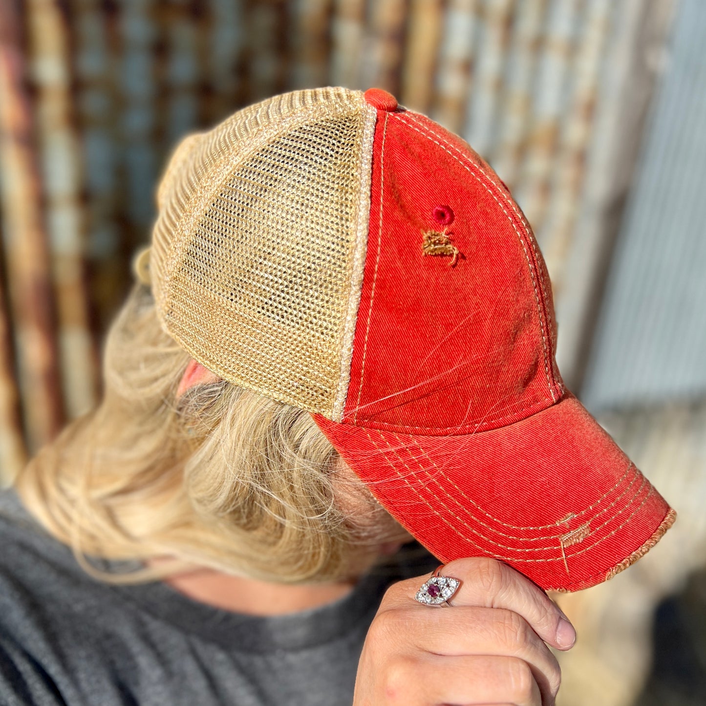 Vintage Washed Cardinal Distressed Baseball Cap