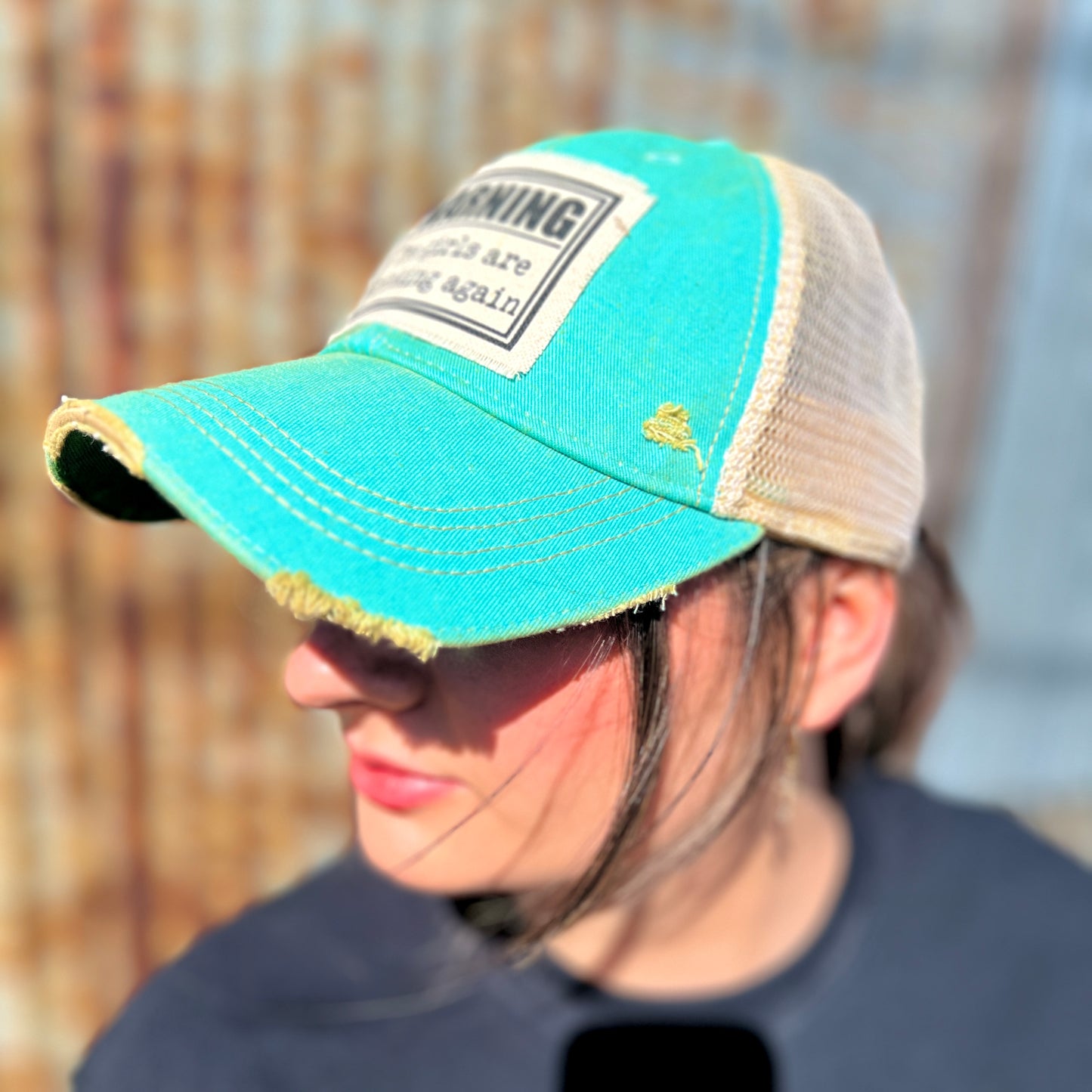 Azul Vintage Washed Warning The Girls are Drinking Again Baseball Cap