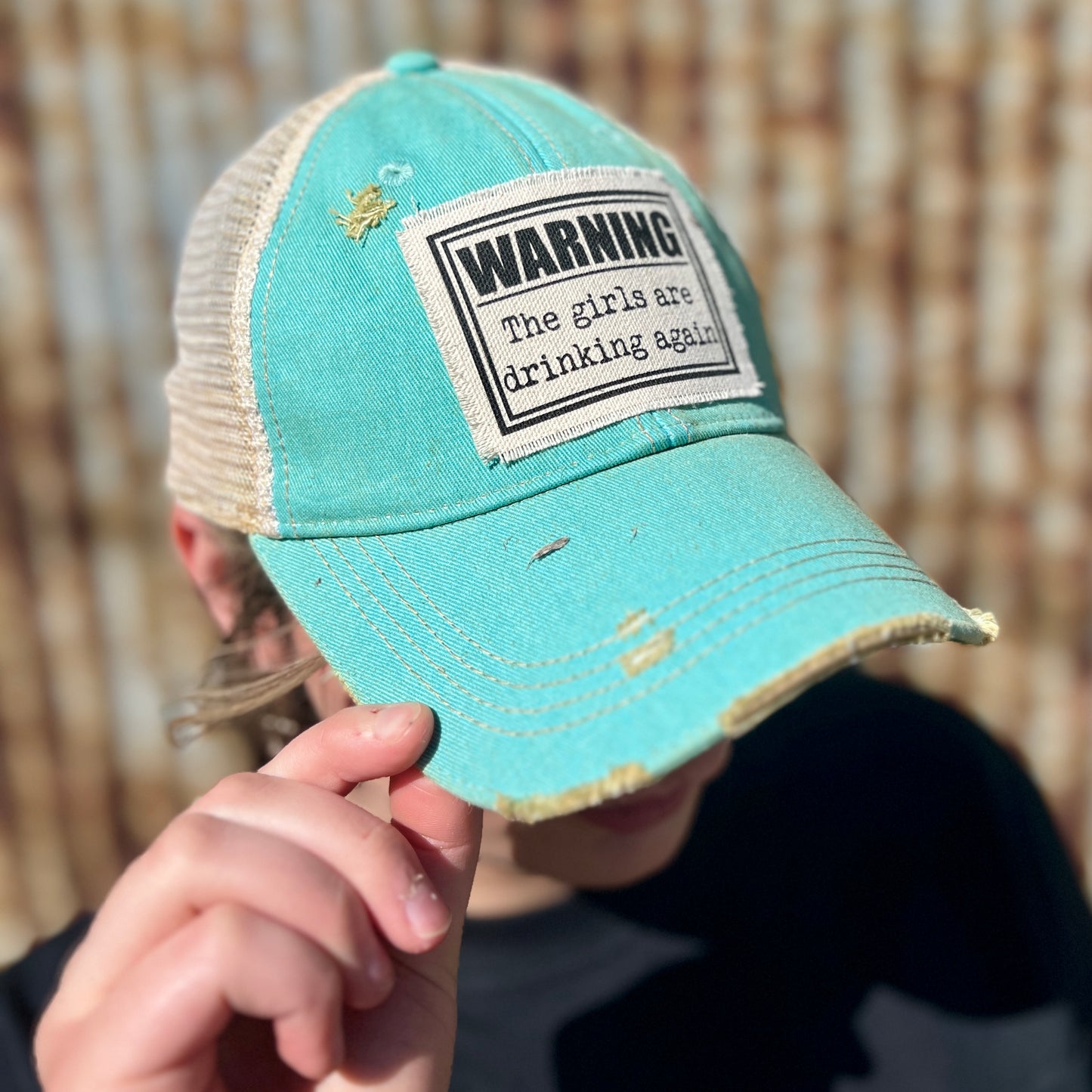 Azul Vintage Washed Warning The Girls are Drinking Again Baseball Cap