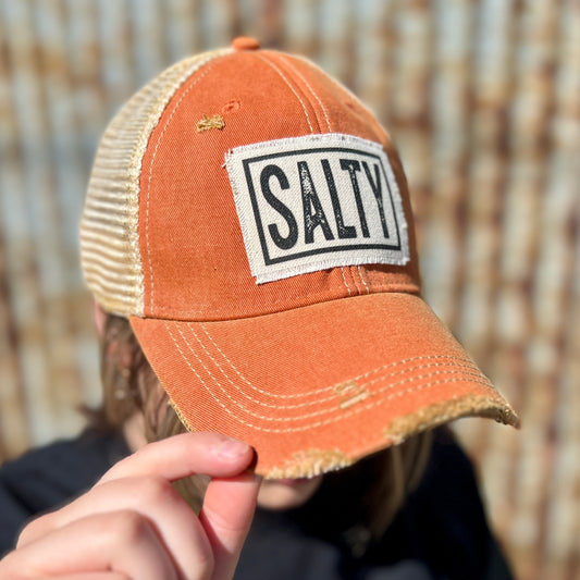 Burnt Orange Vintage Washed Salty Baseball Cap