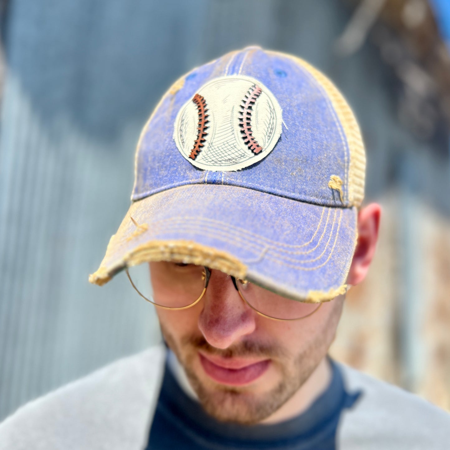 Lets Play Ball Vintage Washed Baseball Cap