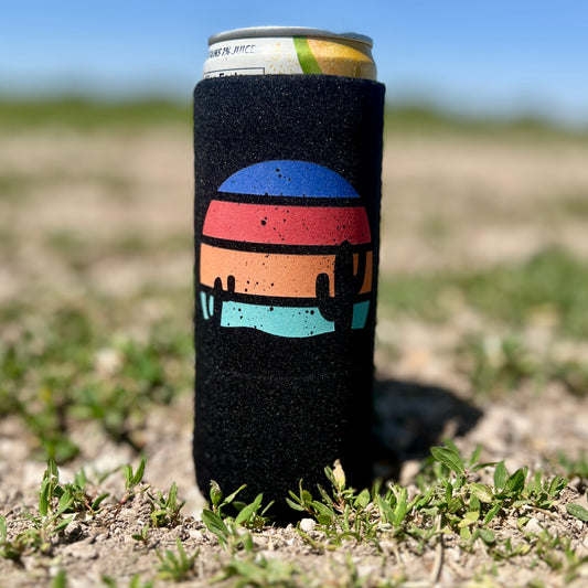 Sunset Cactus Slim Can Coozie