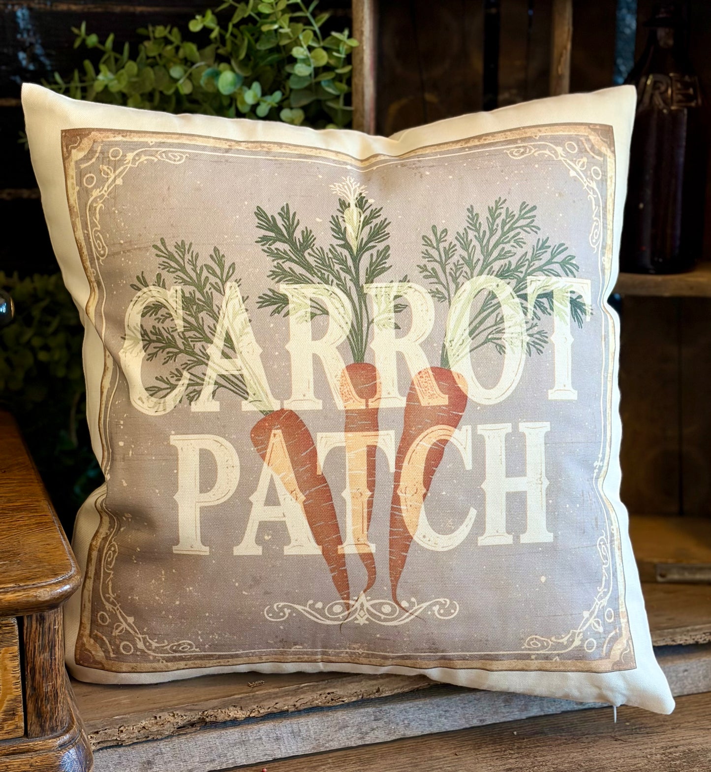 Carrot Patch 18x18 Decorative Pillow